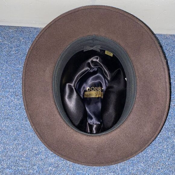 Dobb Main Street men M 100% wool Felt Fedora w/satin accent ribbon brown - Picture 6 of 8